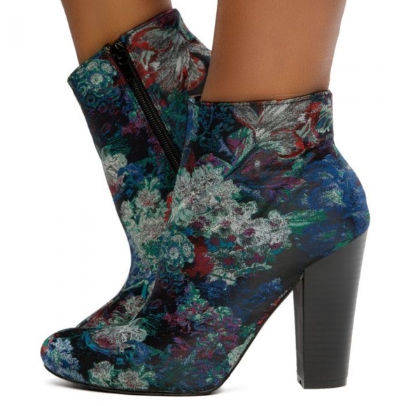 LILIANA SHOES Womens Floral PANNE-1 ANKLE BOOTIES/Boots | NEW/NEW in BOX! 🌸🌺🪻 - Picture 2 of 8